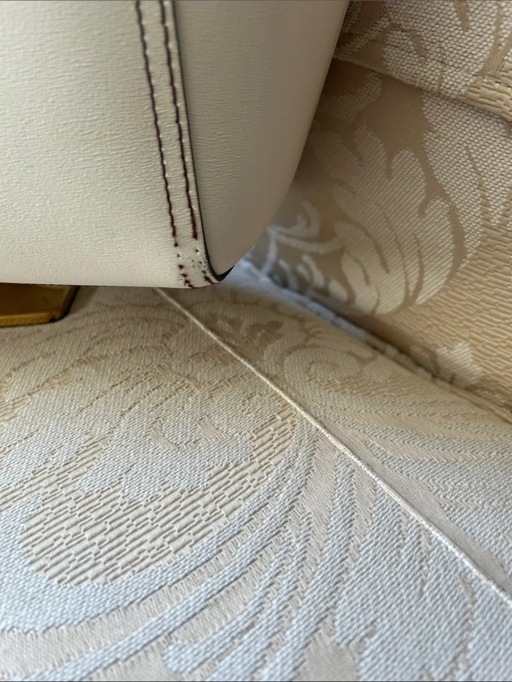 Tory Burch Robinson Cream Leather Double-Handle Tote with Gold Accents